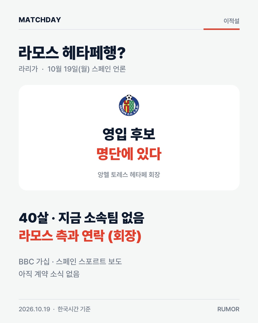 세르히오라모스 헤타페 라리가 리포트