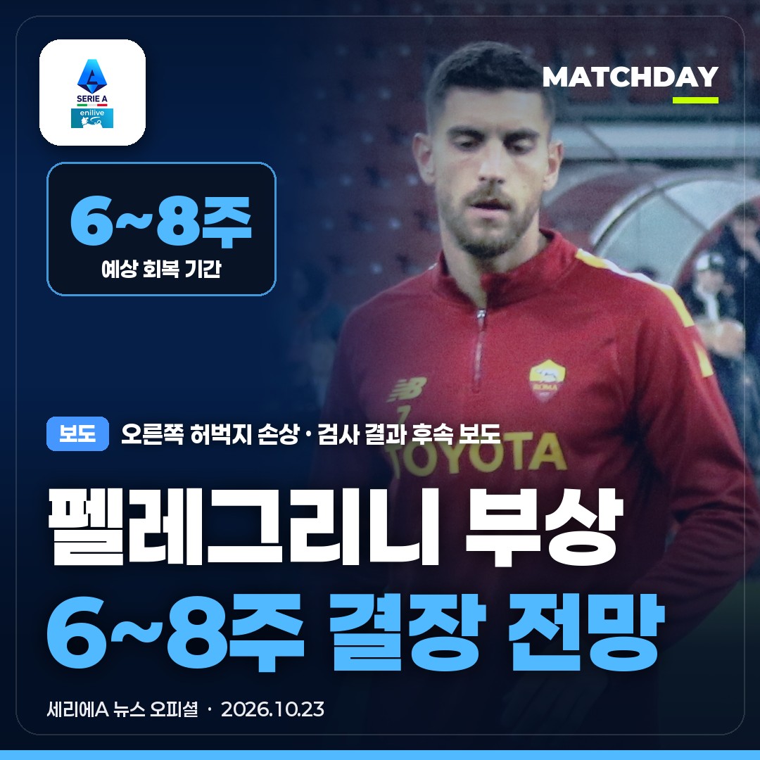 로렌초펠레그리니 AS로마 허벅지부상 썸네일