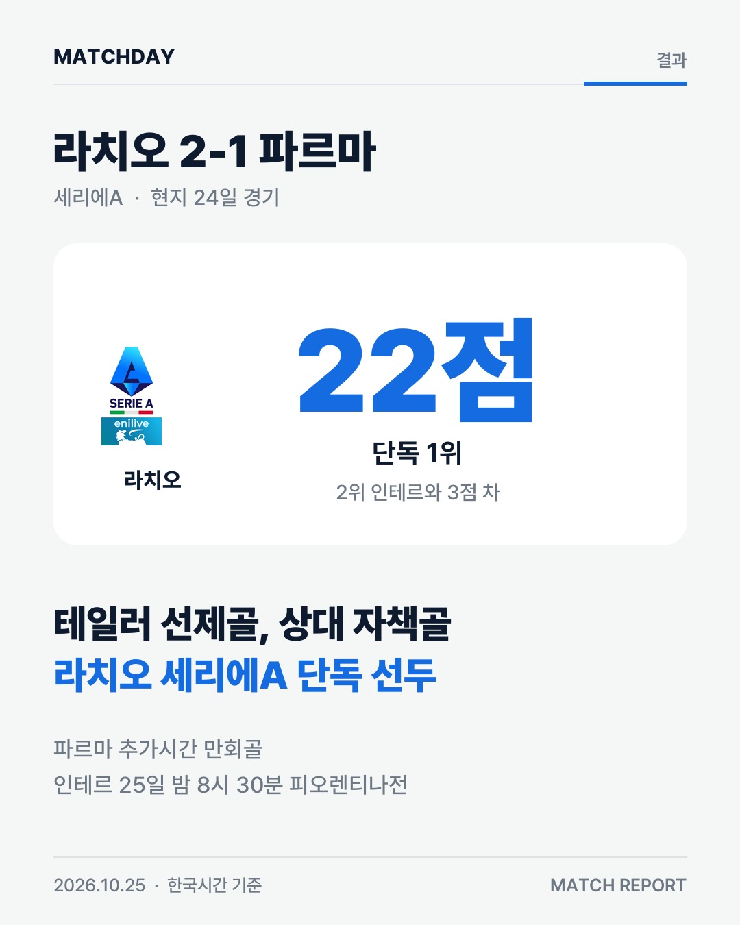 라치오 가투소 파르마 카드