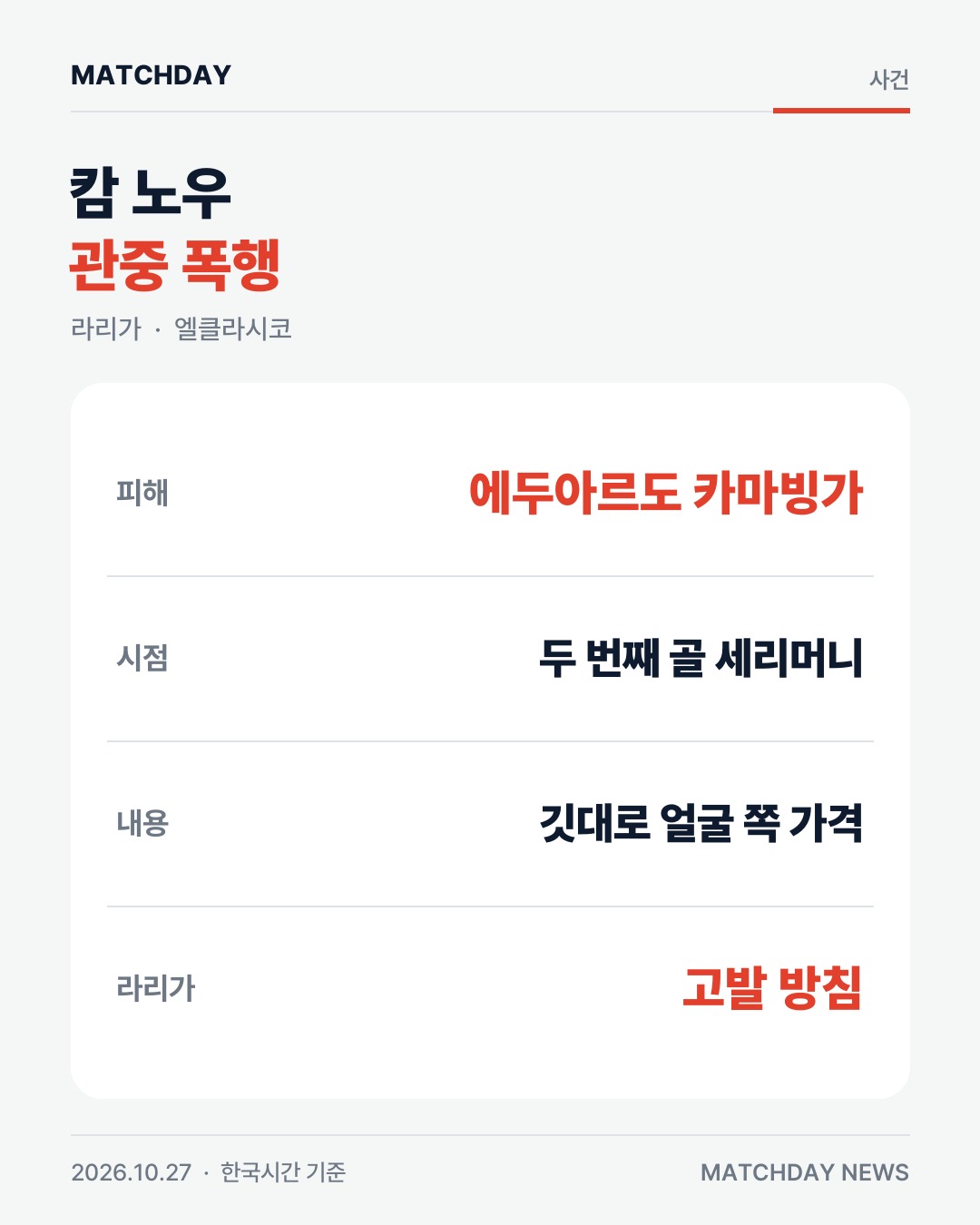 레알마드리드 카마빙가 바르셀로나 카드