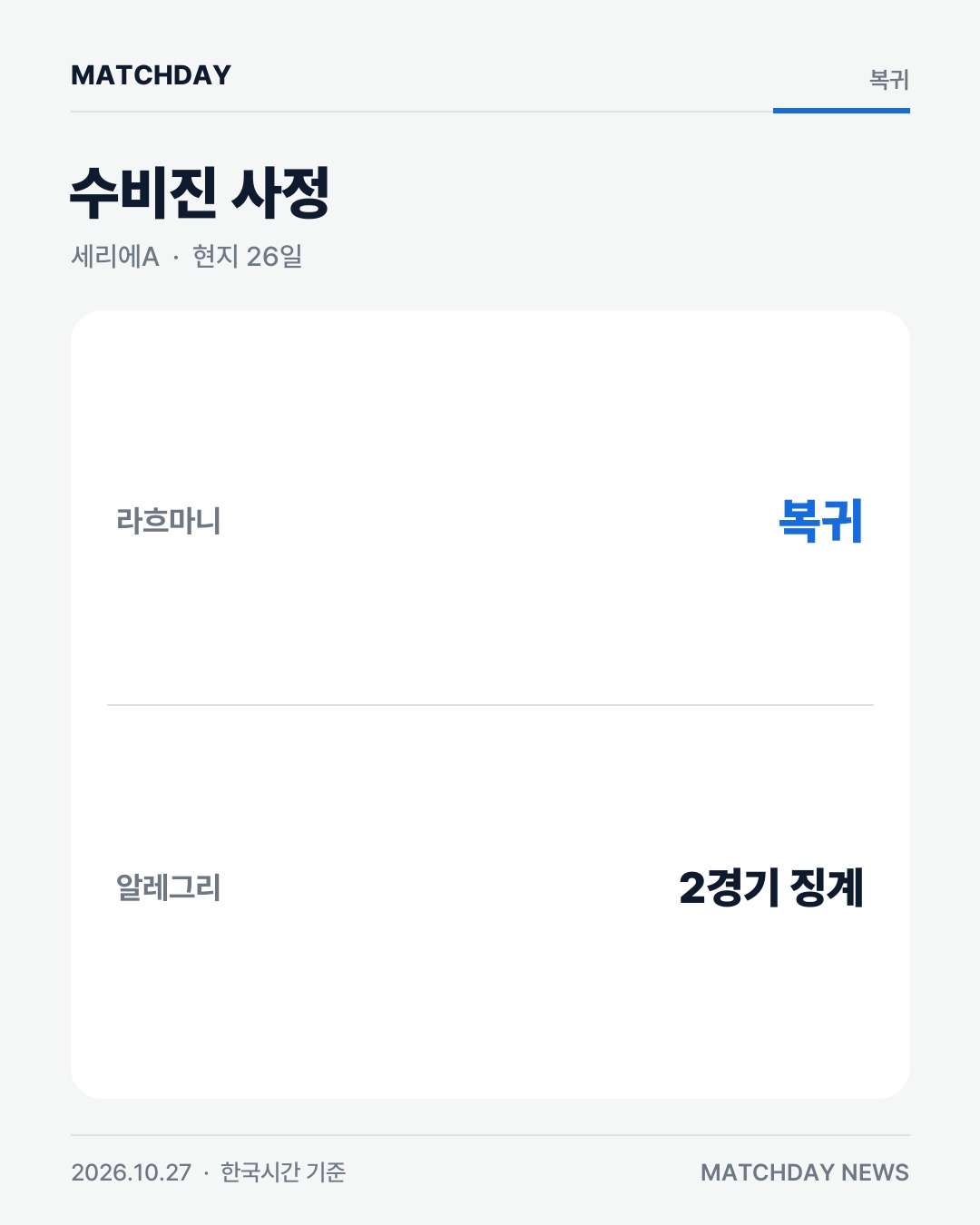 나폴리 바디아실레 스피나촐라 리포트